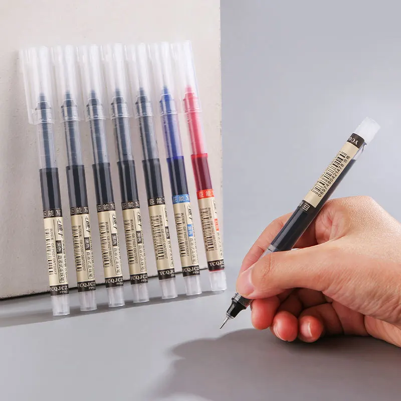 6-12Pcs/set Quick-drying 0.5mm Roller Pen Black/Red/blue And Colors ink Straight Gel Pen For School Office Writing Stationery