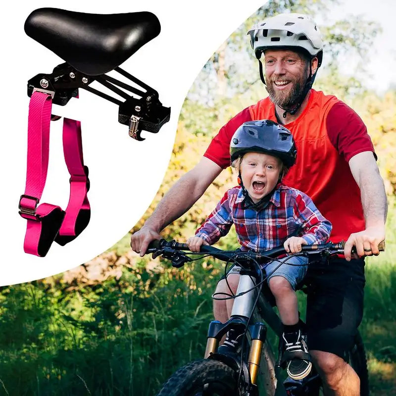 Front Mounted Child Bike Seat Detachable Kids Bike Seat Front Mount Portable Bicycle Child Safety Seat Thick Padded Seat With