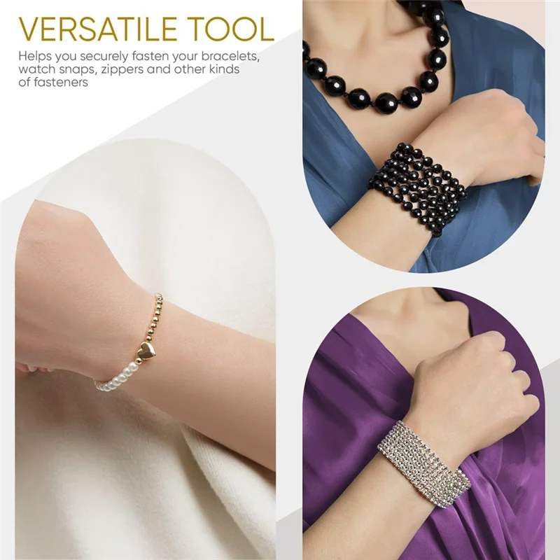 AB34-2PCS Armbandhulpmiddel - Bevestigingshelperhulpmiddel voor armband, ketting, sieraden, horloge - blauw, smaragd