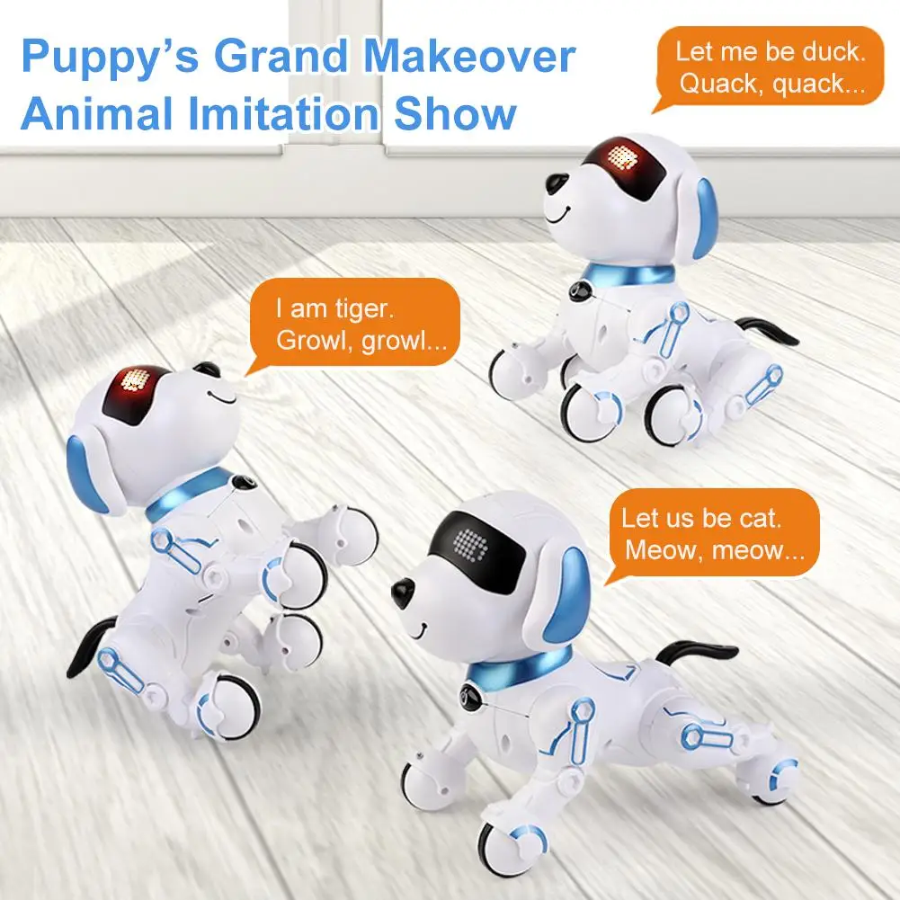ของเล่นหุ่นยนต์สุนัขบังคับวิทยุอัจฉริยะ ของเล่นสัตว์เลี้ยง AI สำหรับเด็ก ของเล่นเสริมพัฒนาการเด็กเล็ก ของเล่นเต้นรำแบบโต้ตอบ ของขวัญ