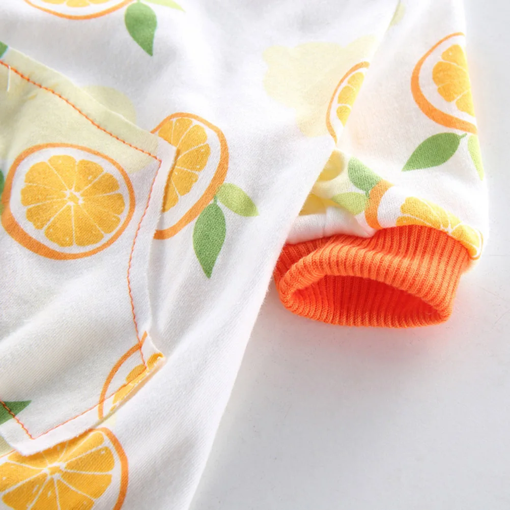 

Orange Pattern Pet Pajamas Autumn Winter Warm Dog Clothes Cotton Soft Comfortable Pet Sleepwear Puppy Xl Size Dog Clothes