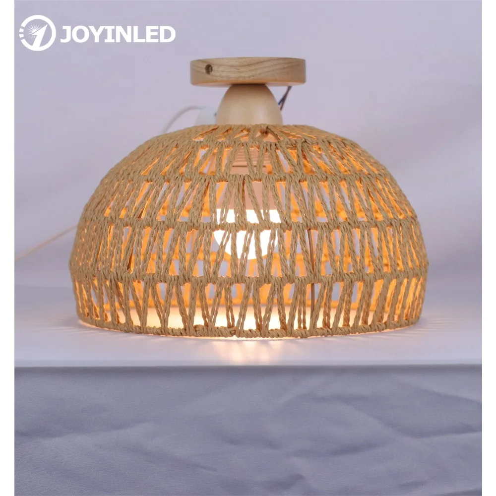 

Потолочный светильник JOYINLED из натурального плетеного ротанга ручной работы для островной кухни, ресторана, спальни, гостиной, в стиле ретро и ваби-саби