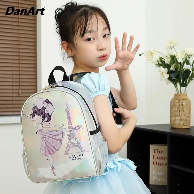 Girls Ballet Dance Backpacks Duffel Teens Latin Dance Yoga Sparkly Daypack Waterproof Kids Laser Schoolbag Children's dance bag