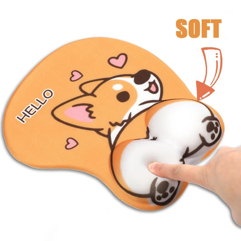 Cute Corgi Mouse Pad, Soft And Breathable,Non-slip Office Desktop Mouse Pad,Comfortable Cushion,Computer Mouse Wrist Rest Pad