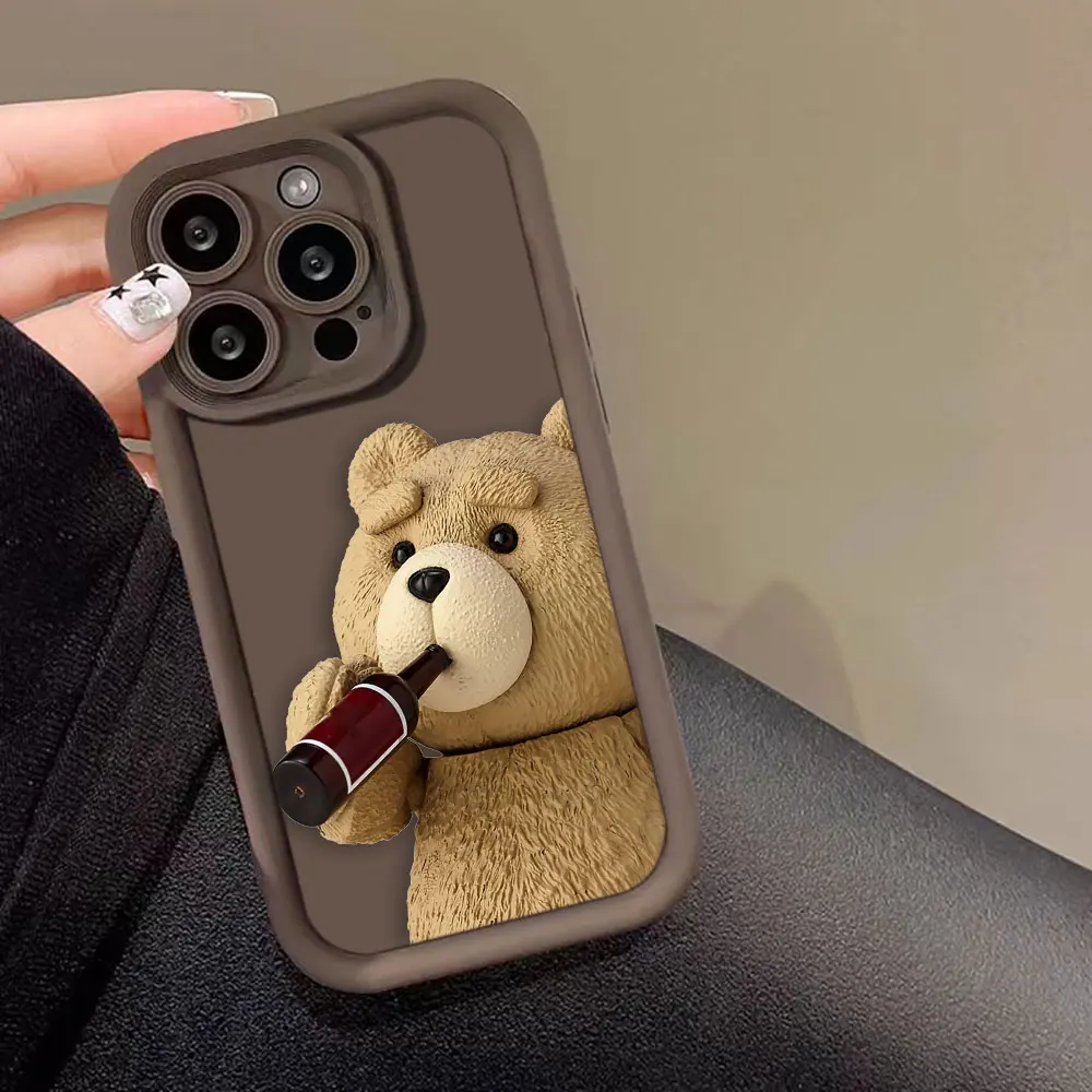 Naughty Teddy Bear Couple Cartoon Phone Case For XIAOMI POCO M6 X6 X5 X4 X3 F5 F4 F3 14 13 12 11 T GT NFC PRO LITE