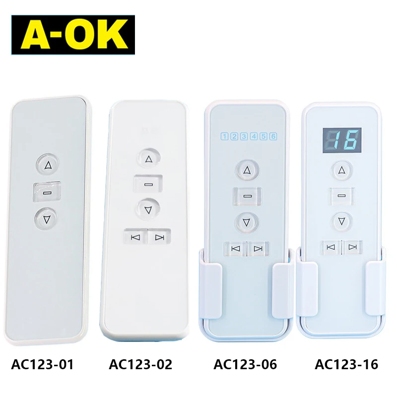 A-OK Elektrisch Gordijnaccessoire AC123-01-02-06-16 Draadloze Zender Afstandsbediening Smart Home