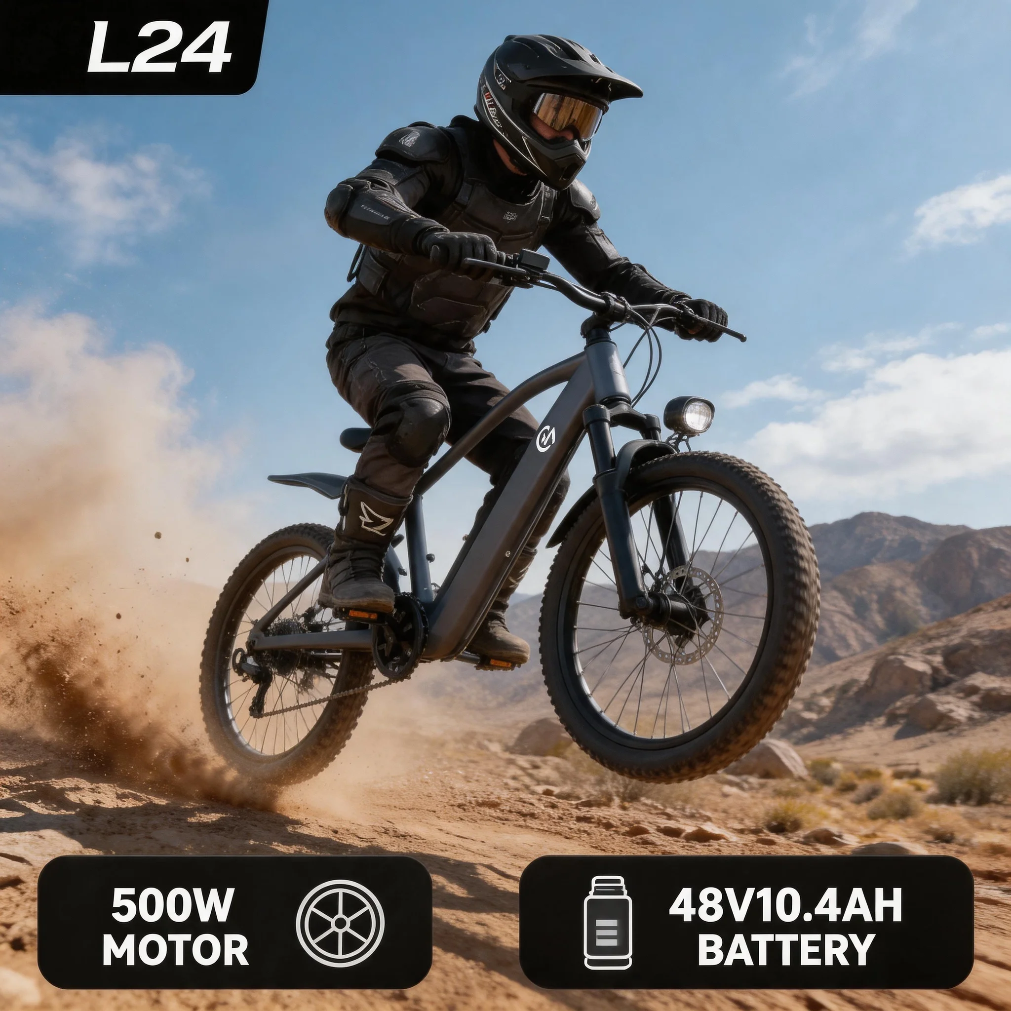 Premium Off Road Electric Bike for Adults, 48V 10.4Ah Removable Battery Easy to Take Inside for Charging, Shock-Absorbing Front Fork Reduces Impact on Bumpy Trails, 330LBS Weight Capacity, Robust Steel Frame, Top Holiday Pick for Adventure Riders