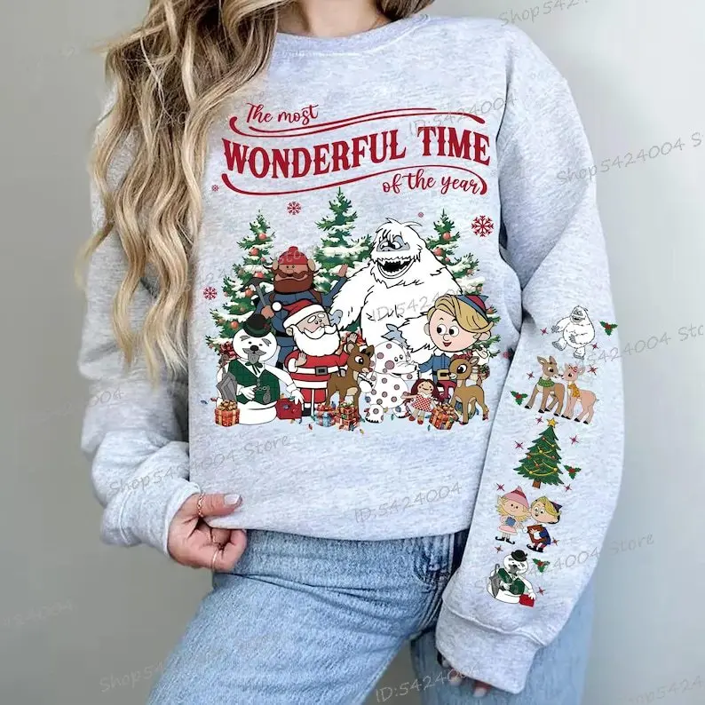 خمر عيد ميلاد سعيد البلوز طباعة طويلة الأكمام Crewneck الرجعية البلوز للنساء الرجال الخريف الشتاء عيد الميلاد بلوزات #1