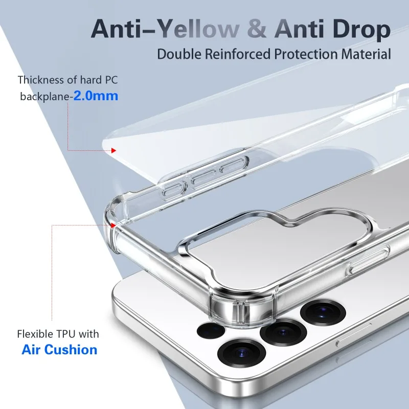 Hartschalenhülle für Samsung Galaxy A56 A55 A57 A37 A36 A35 A26 A17 A07 A06 A16 A15 5G Handyhülle Acryl Transparente Rückseite – Detail 2
