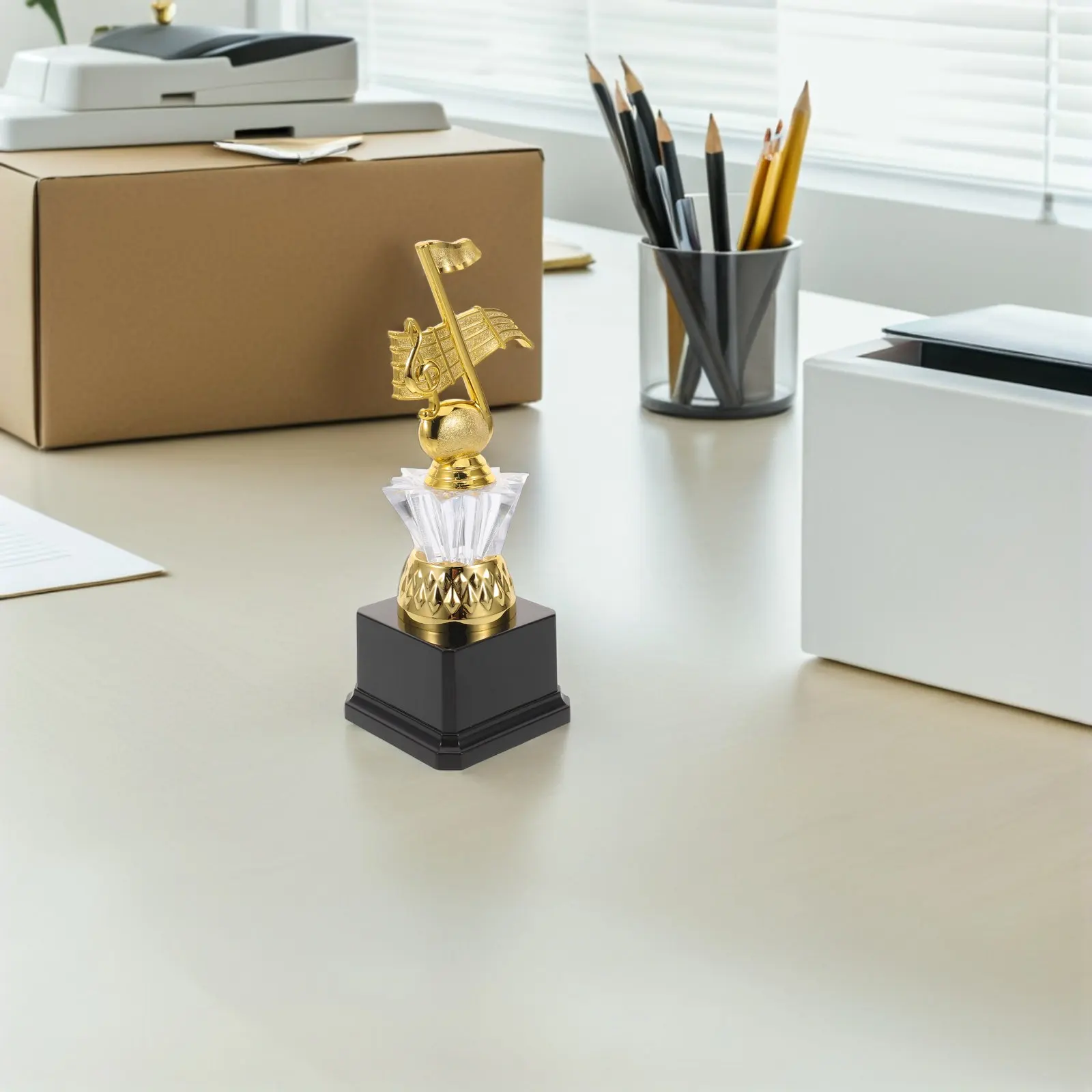 Plastic Golden Trophy Cup Music Competition Singing Award Party Mini Music Trophy for Little Trophies