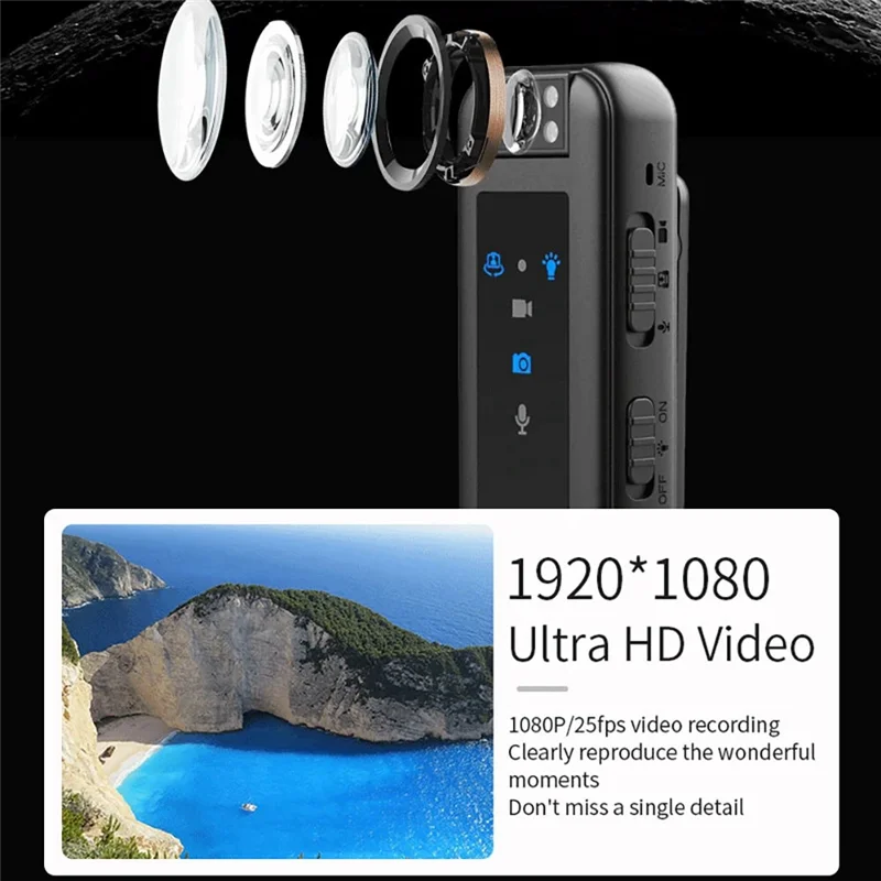 A28Q-Mini grabadora de aplicación de la ley HD1080P pequeña cámara para deportes al aire libre videocámara en miniatura de visión nocturna infrarroja