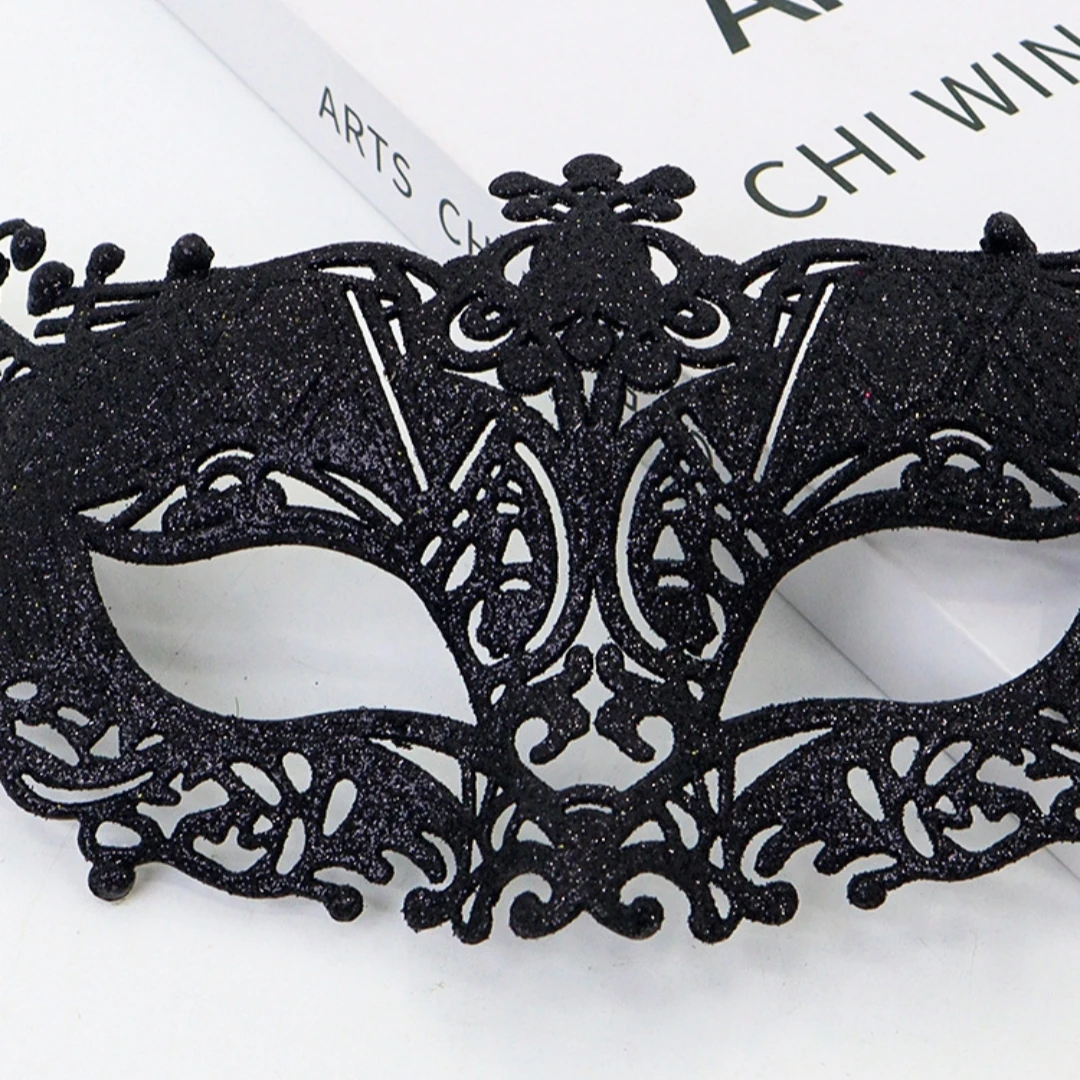 Maschera glitterata di Venezia Maschera mezza faccia accattivante Maschera di San Valentino Maschere scintillanti per coppie per balli in maschera Carnevale