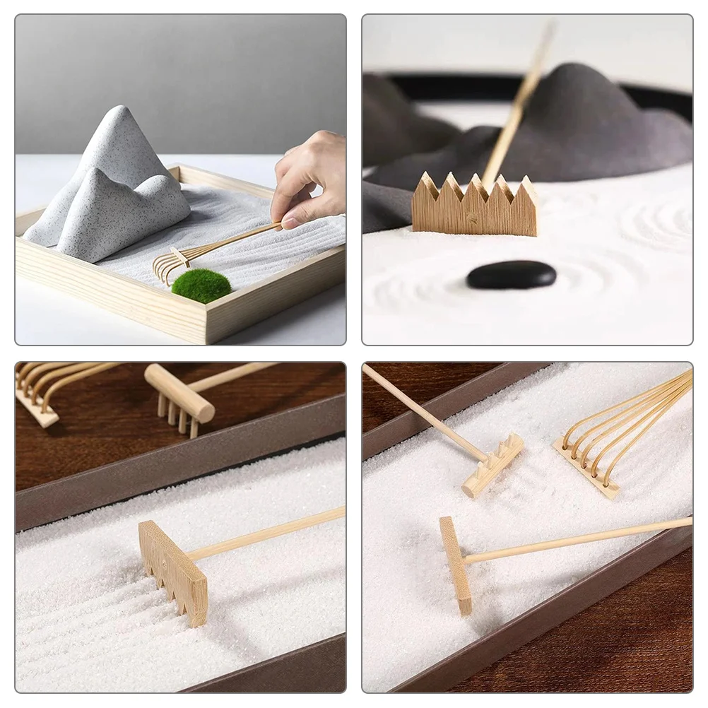 3 個の砂熊手セットプラスチックミニガーデンツール禅サンドボックスデスクトップ砂テーブル熊手クラフト瞑想風景アクセサリー