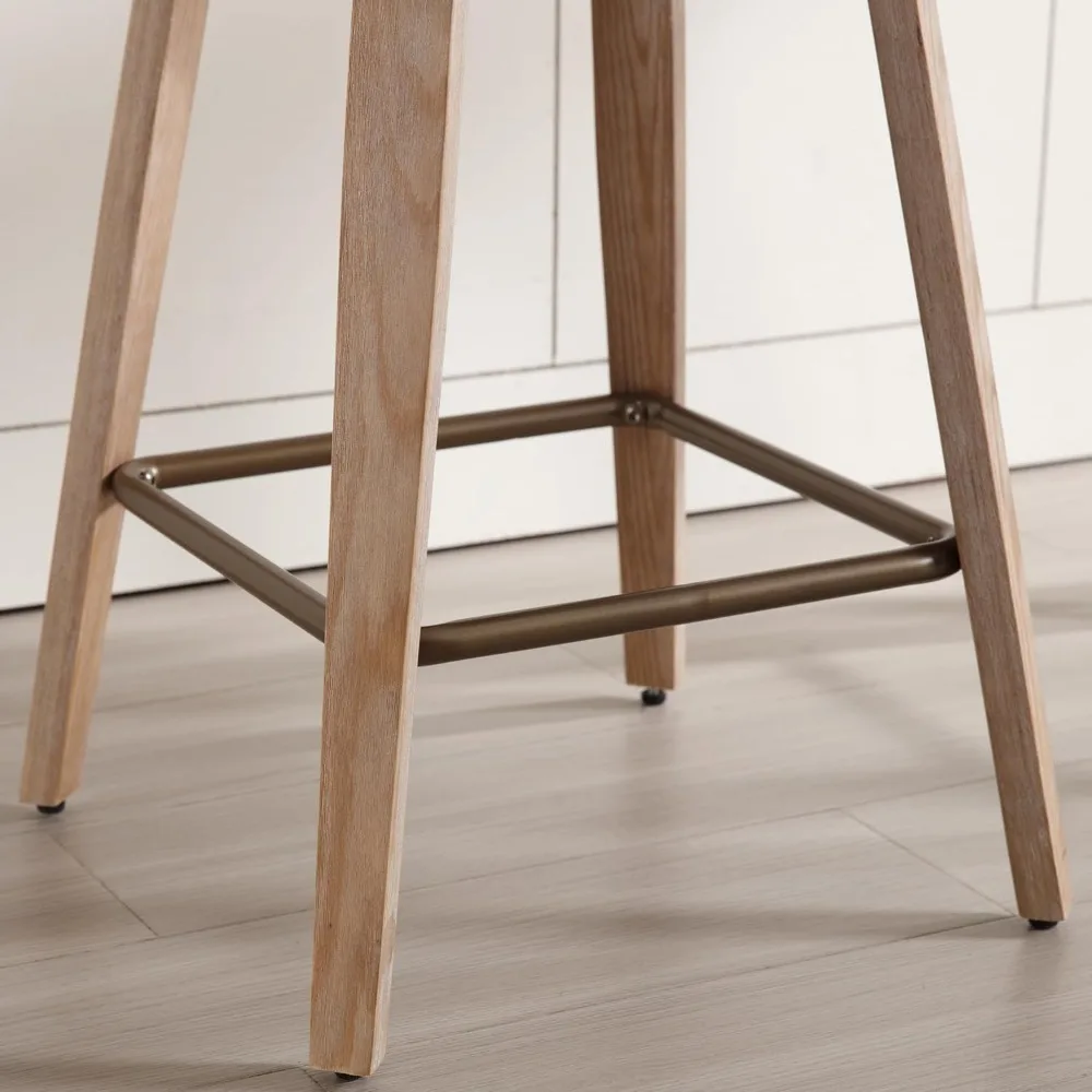 Counter Height Bar Stools Set of 2, 26 Swivel Bar Stools Saddle Backless Barstools for Kitchen Counter, Linen Counter Stools