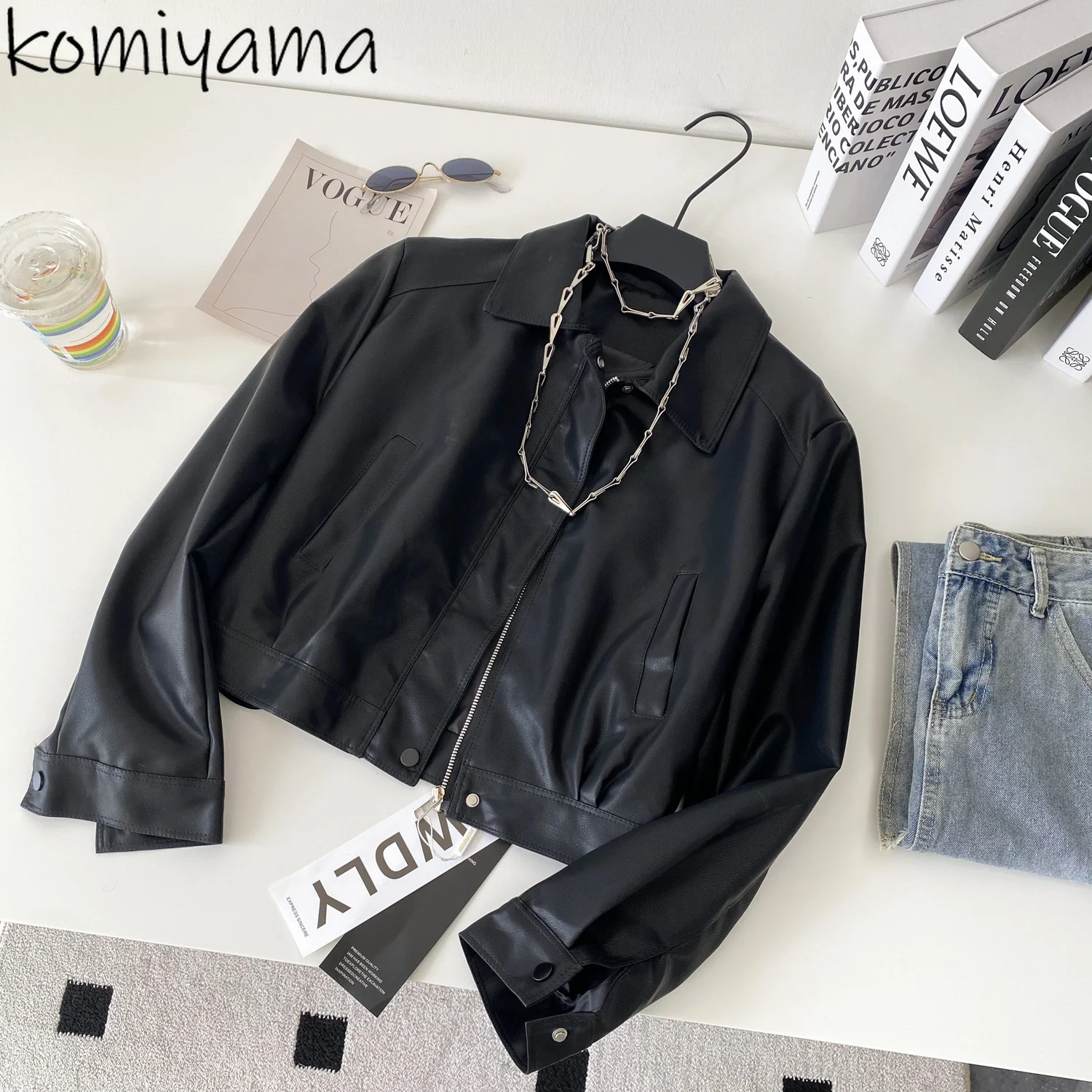 

2025 Pu Leather Casaco Trendy Advanced Sense Chaquetas De Mujer Loose Casual Jacket Fall Jaqueta Feminina Woman Jackets