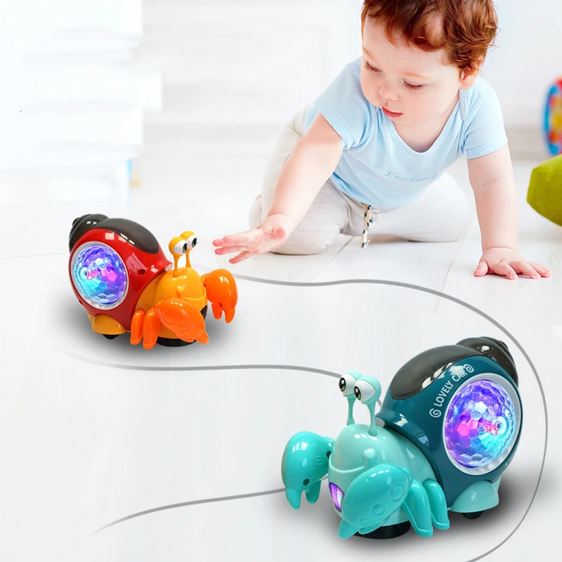 Crawling Crab Baby Toy Walking Tummy Time Dancing Early Educational Interactive Musical Light Toys Toddler For Kids Gifts