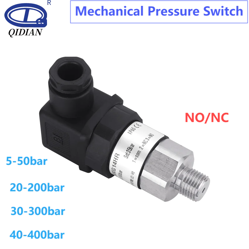 

0-50bar Standard Mechanical Pressure Switch Stainless Steel Diaphragm Adjustable Oil Water Diaphragm Piston Pressure Control