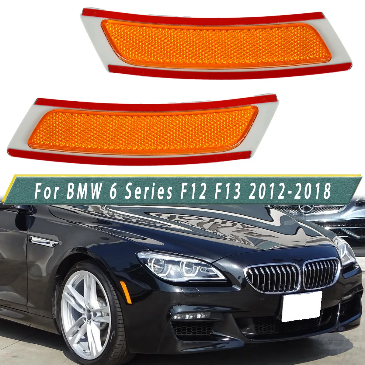 

Боковые габаритные огни янтарного цвета для BMW 6-й серии F12 F13 2012-2018 гг., передние маркерные огни 63147203265 63147203266