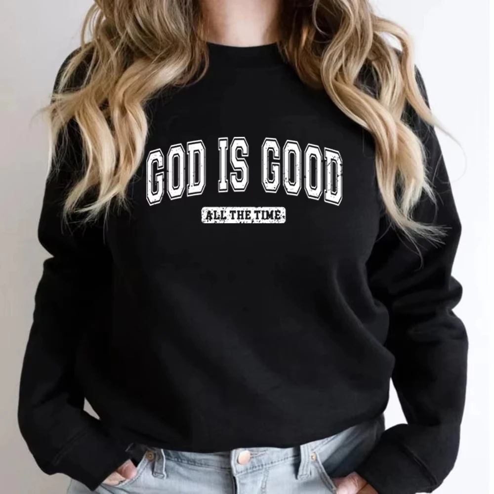 

Толстовка God Is Good, христианская толстовка с круглым вырезом, толстовка с капюшоном в стиле Библии, религиозная одежда, топ с веррой, женские христианские подарки