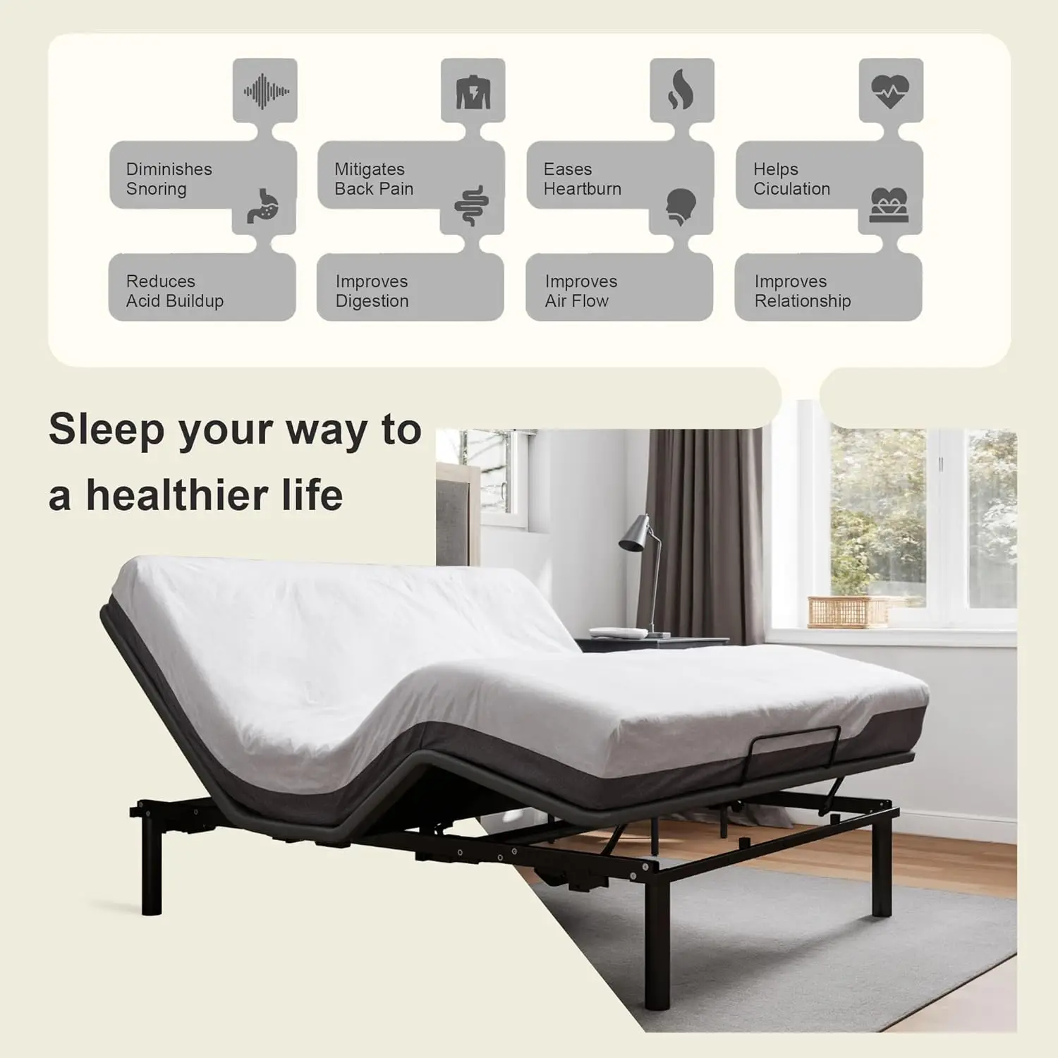 Goldoro Bett rahmen ergonomische Queen-Size verstellbare Bett basis, voll/Queen/King optional