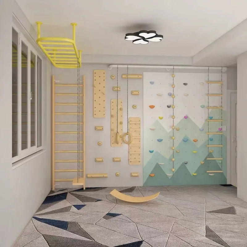 Children's indoor climbing frame Kindergarten children's room climbing wall Family puzzle physical training