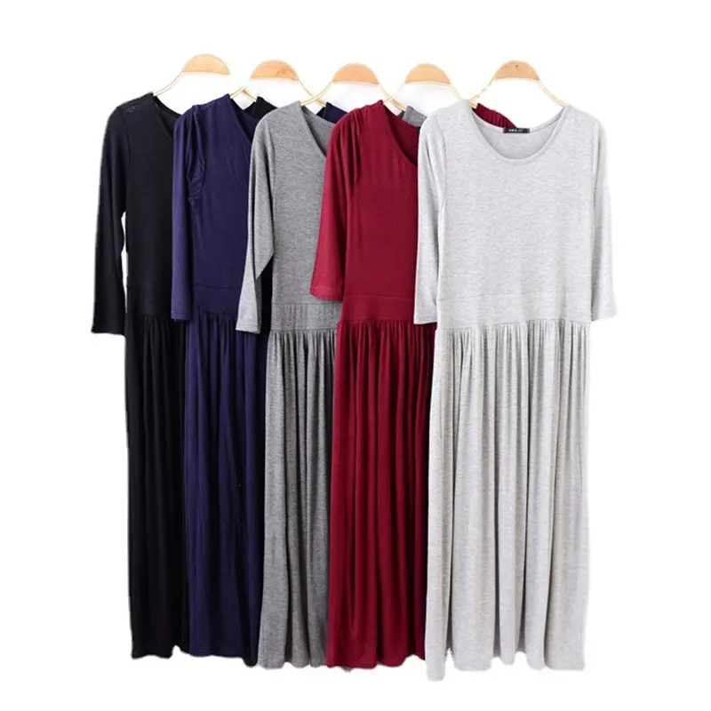 

Fdfklak Loose Women's Nightwear Night Dress Modal Long Sleeve Nightshirt Spring Fall Casual Sleepwear Female Nightgowns