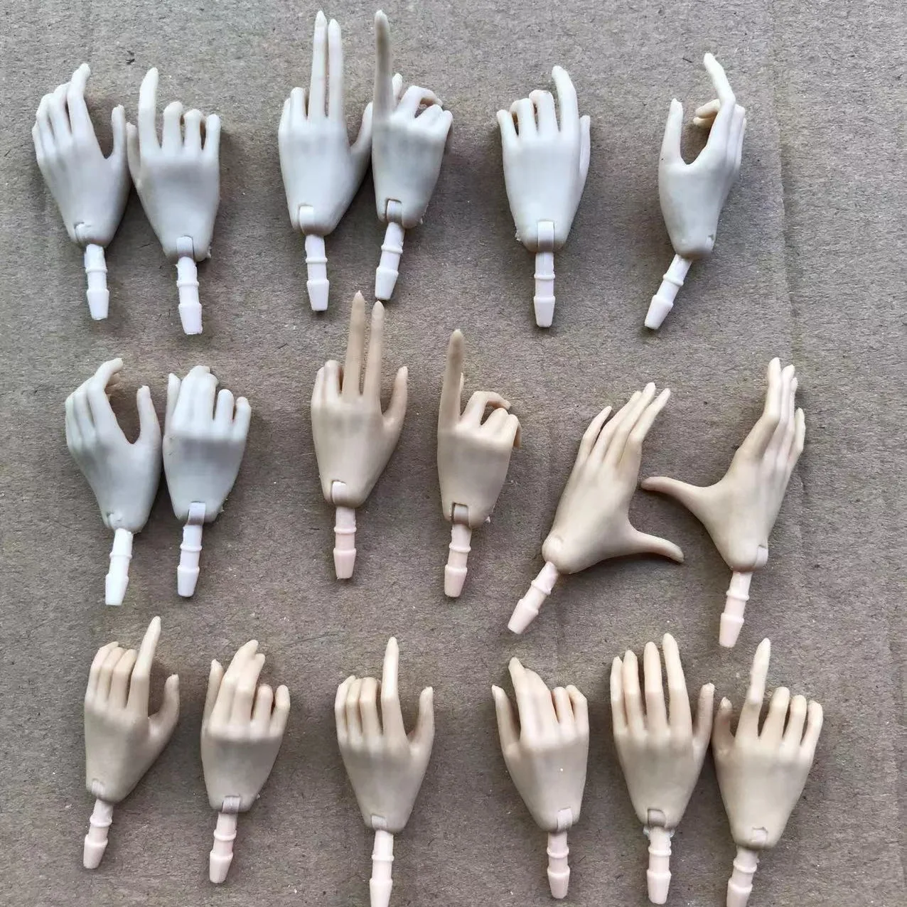 Quality Doll Hands FR PP BJD All 1/6 Doll Parts Pale White Beige Doll Accessories DIY Dressing Doll Decors 4 Gesture Hands