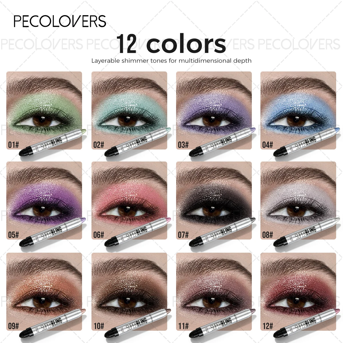 1PC Waterproof Pearlescent Eyeshadow Pen - Long-lasting Shimmery Shades, High-gloss Silkworm Highlighter Pen, Creamy Texture