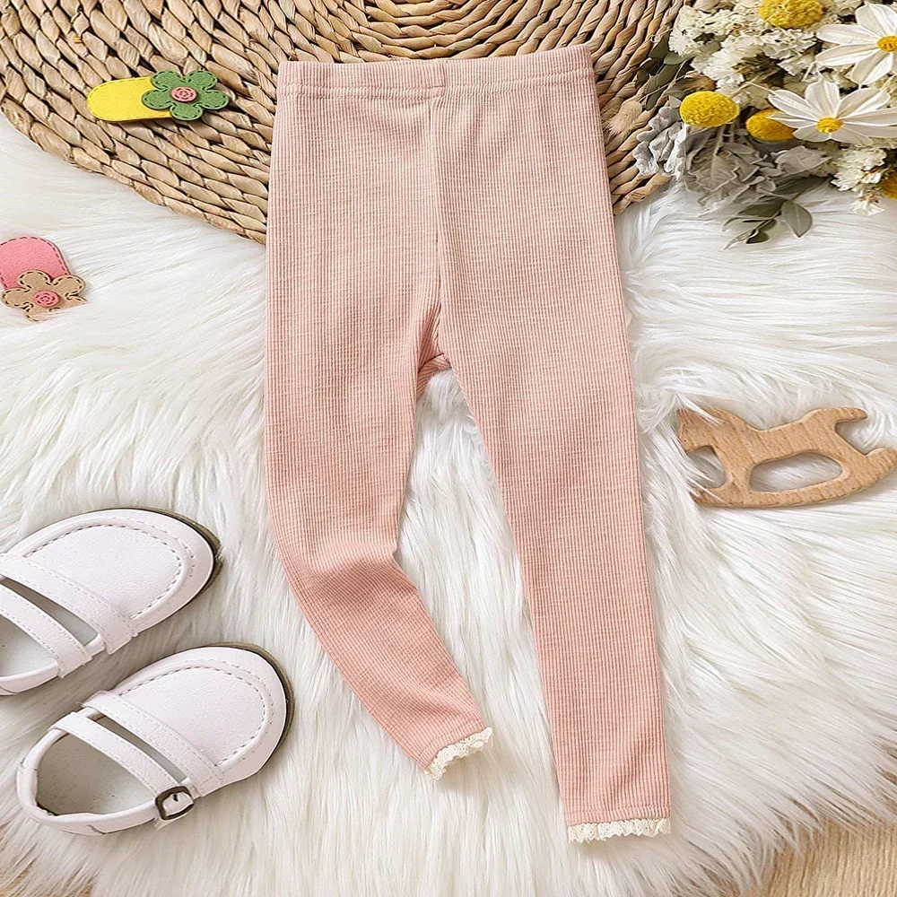 Baby Girl Fall Bottoms Solid Color Comfortable Daily Bottoms Spring Children\'s Simple Kid\'s Clothing for Going Out or Daily Wear