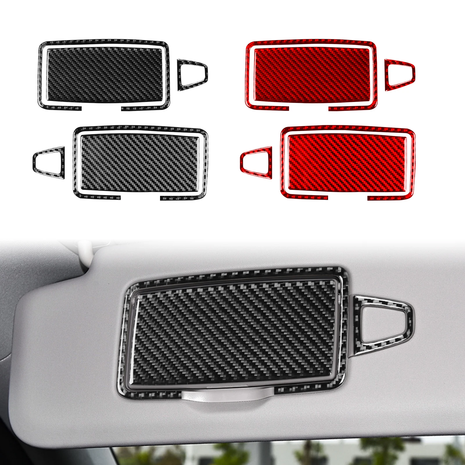 For Mercedes Benz E Class W213 2016-2022 Accessories Real Soft Carbon Fiber Interior Front Makeup Mirror Cover Trim Sticker