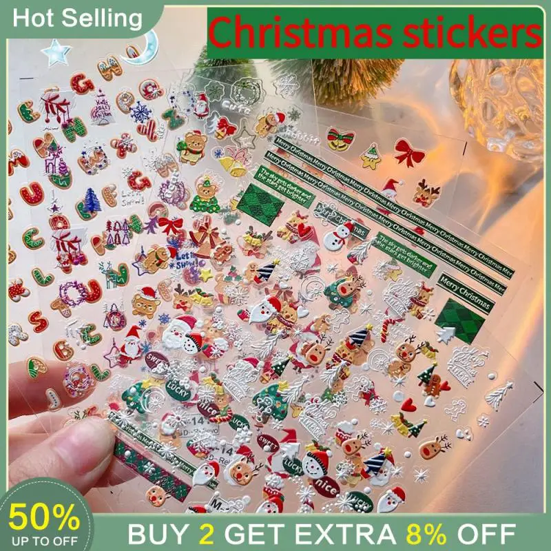 

Snowflake Stickers Exquisite And Compact Cozy Sticker Nail Decoration Snowman Stickers Easy To Carry No Peculiar Smell Durable