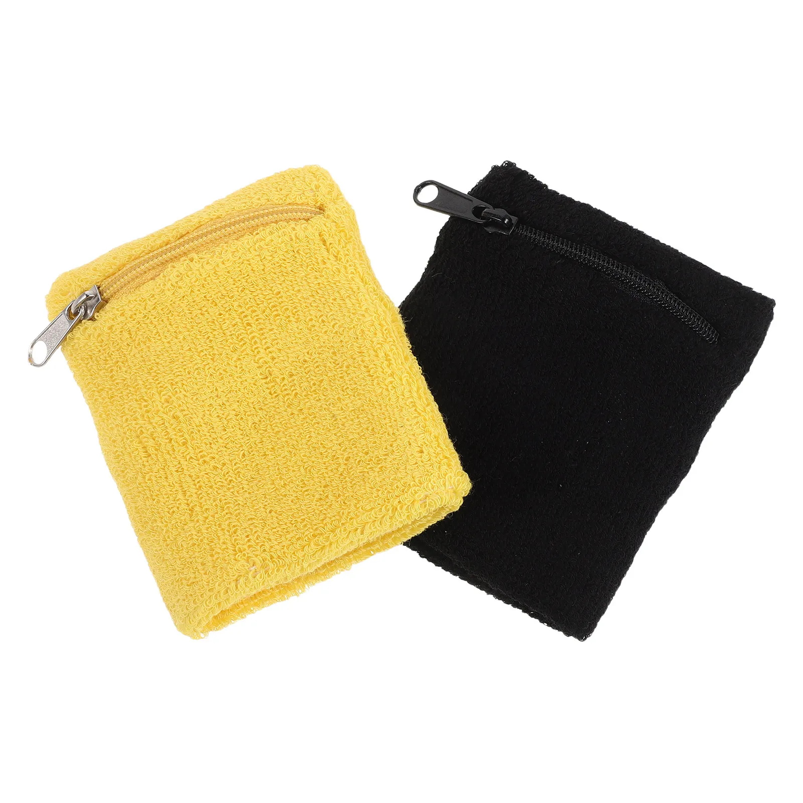 

2Pcs Wrist Wallet with Zipper Pocket Cotton Sweatband Breathable Running Hiking Gym Travel Wrist Pouch for Keys Cards Cash Night