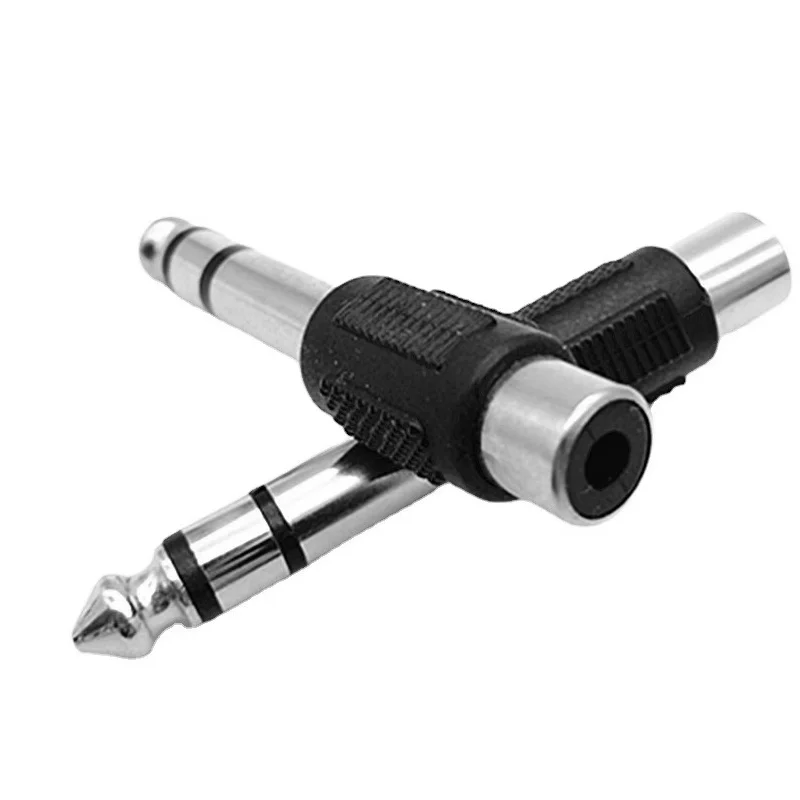 Amplifier Mixer Instrument Cable Audio Connector RCA Female To 6.35mm Mono Plug Adapter