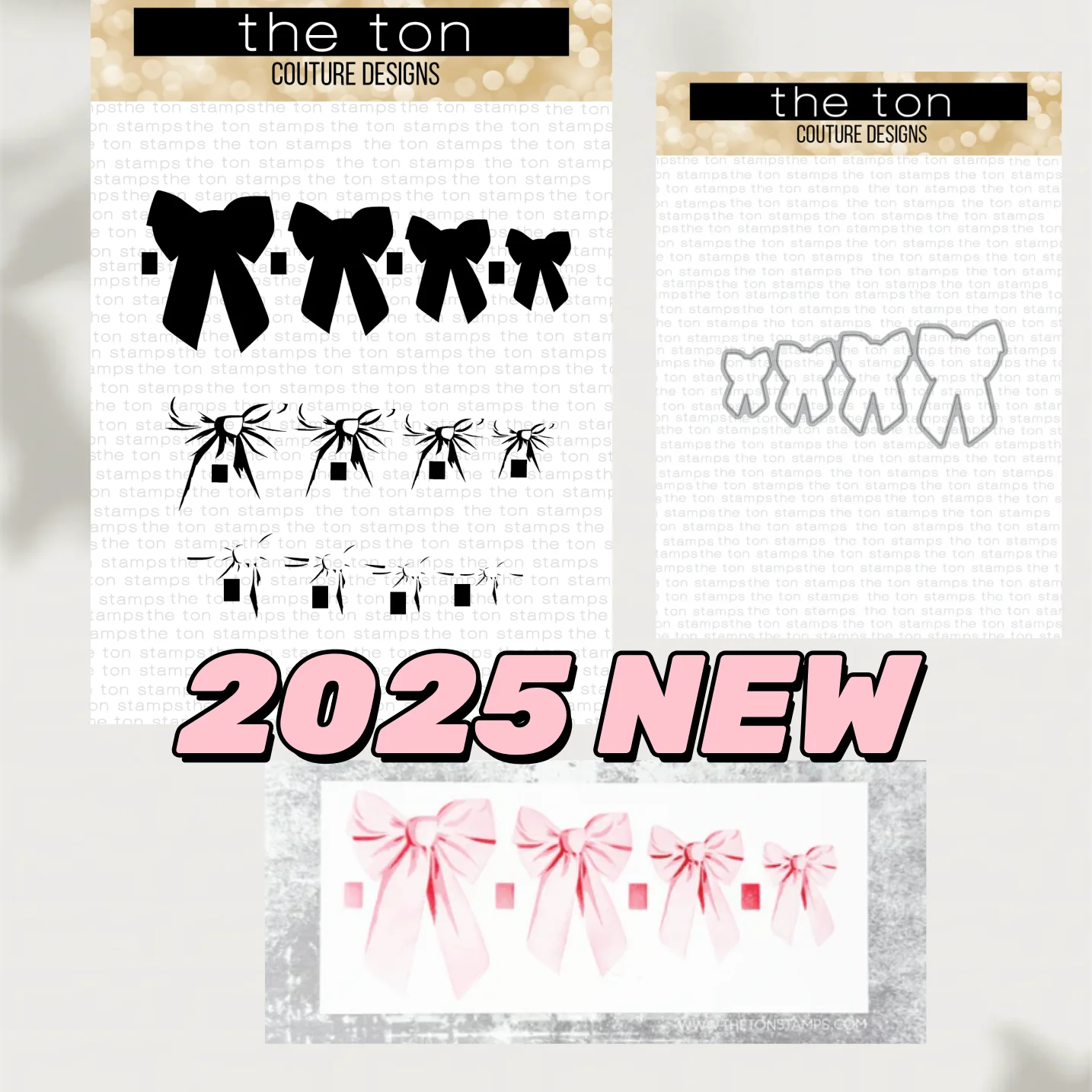 

Christmas Bows Layering Stencils Metal Cutting Dies Clear Stamps for DIY Scrapbook Embossed Make Paper Card Album Craft Template