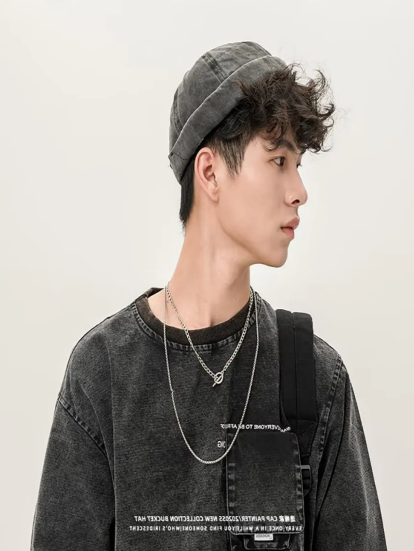 Personalisierte Logo-Bedruckte Hip-Hop-Kappe für Herren, Denim Brimless Docker Mütze, Damen Washed Sailor Hüte, Atmungsaktiver Sommer-Sonnenschutz – Detail 3