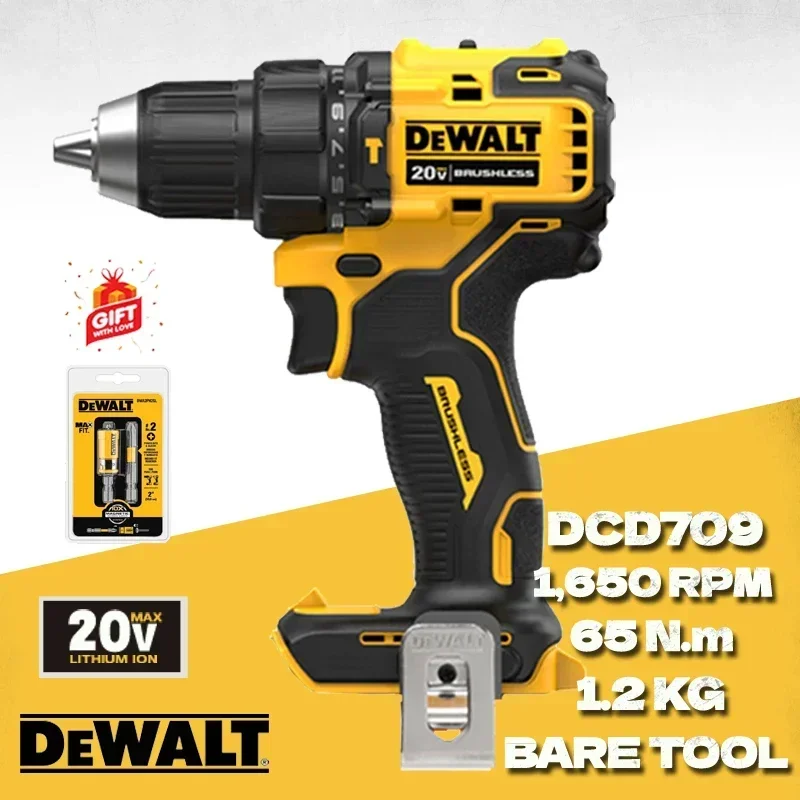 DEWALT DCD709 20V Brushless Cordless Compact Hammer Drill Driver Kit 1650RPM 65NM Lithium Dewalt DCD709B Power Tools Bare Tool