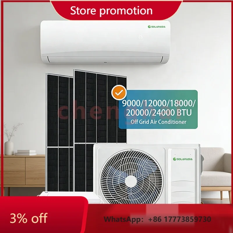 CHKJ for Off Grid Solar air Conditioner 9000Btu 12000Btu 18000Btu 20000Btu 24000Btu All DC Solar Powered air Conditioner for Hom