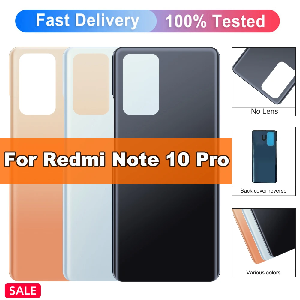 Back Cover for Redmi Note 10 Pro Back Door Replacement Hard Battery Case Rear Housing Cover with Adhesive M2101K6G Battery Cover