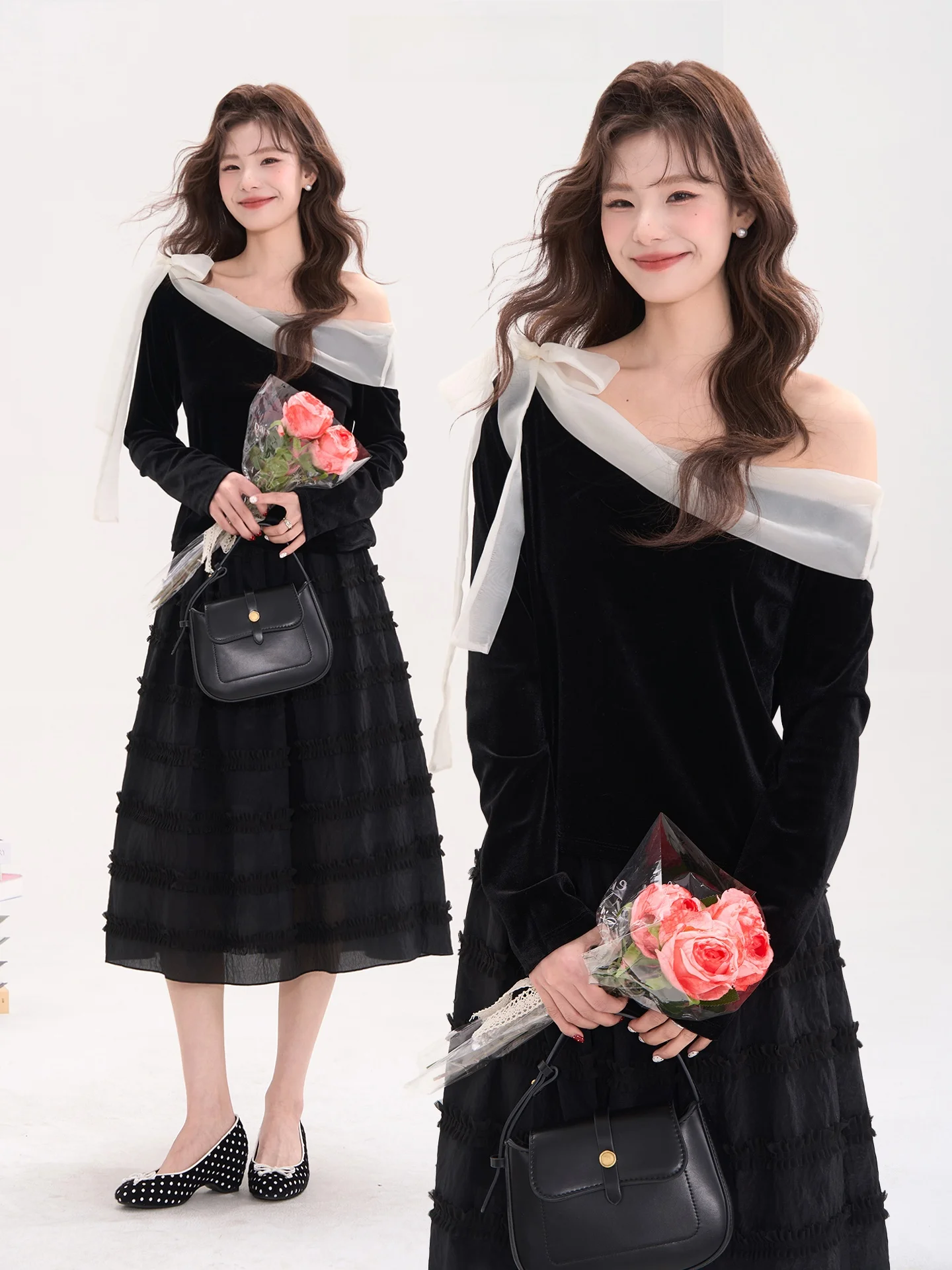 

Sweet Velvet oulder Bared irt for Women Ele Faionable Spring Summer Casual Long Sve Comfortable Breathable Top