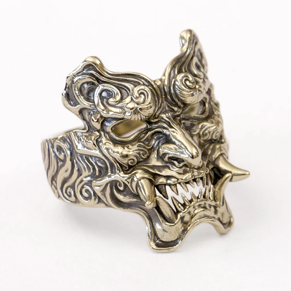 Devil Mask Brass Biker Ring Rock Punk Skull Jewelry BR501 US Size 7~13