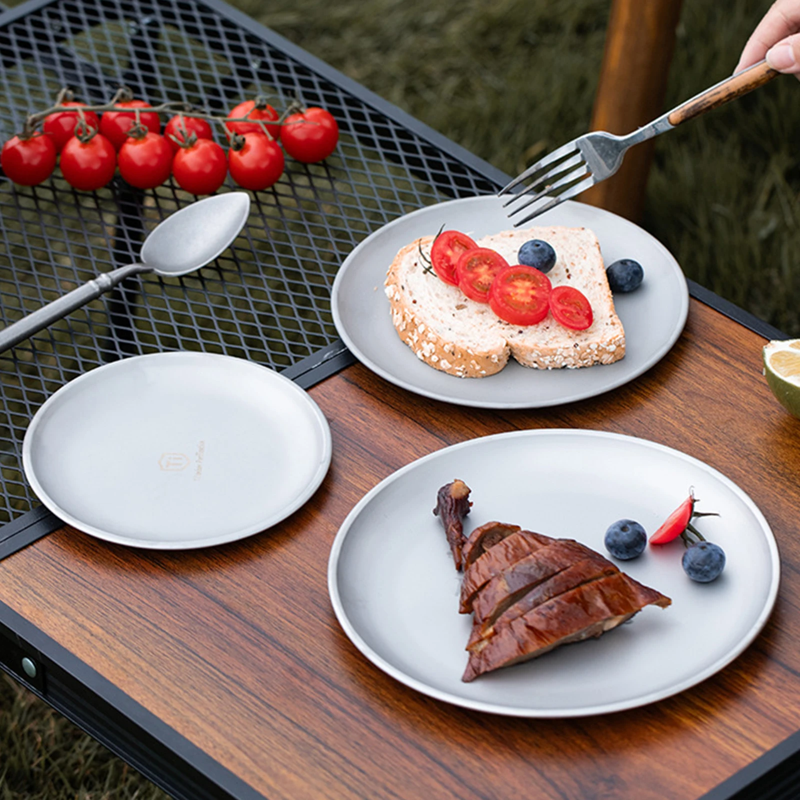 Titanium Camping Plate Outdoor Ultralight Portable Tableware Cookware Stackable Tray For Picnic Hiking Kitchen Equipment