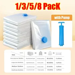 8PCS Vacuum Storage Bags empty bags for clothes vacuum cleaner compression bag Plastic Compression Empty Travel Storage Containe