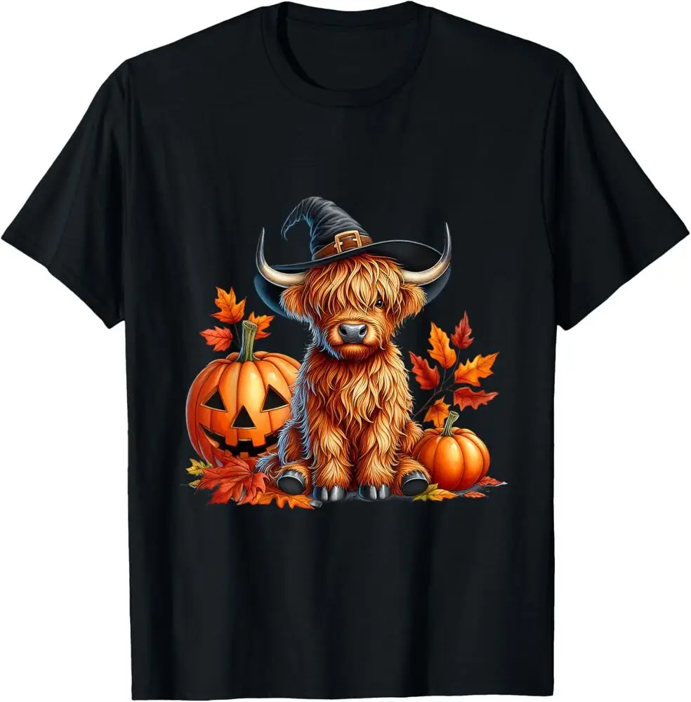 Witchy Cow Halloween Highland Cow Spooky Season Fall Autumn T-Shirt