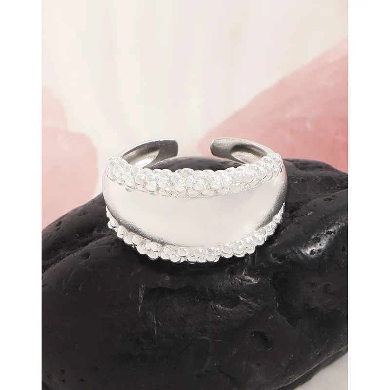 JZ1814 CHOZON S925 خاتم بيان من الفضة الصلبة التصميم الأصلي بالجملة مجوهرات قابلة للتعديل للنساء