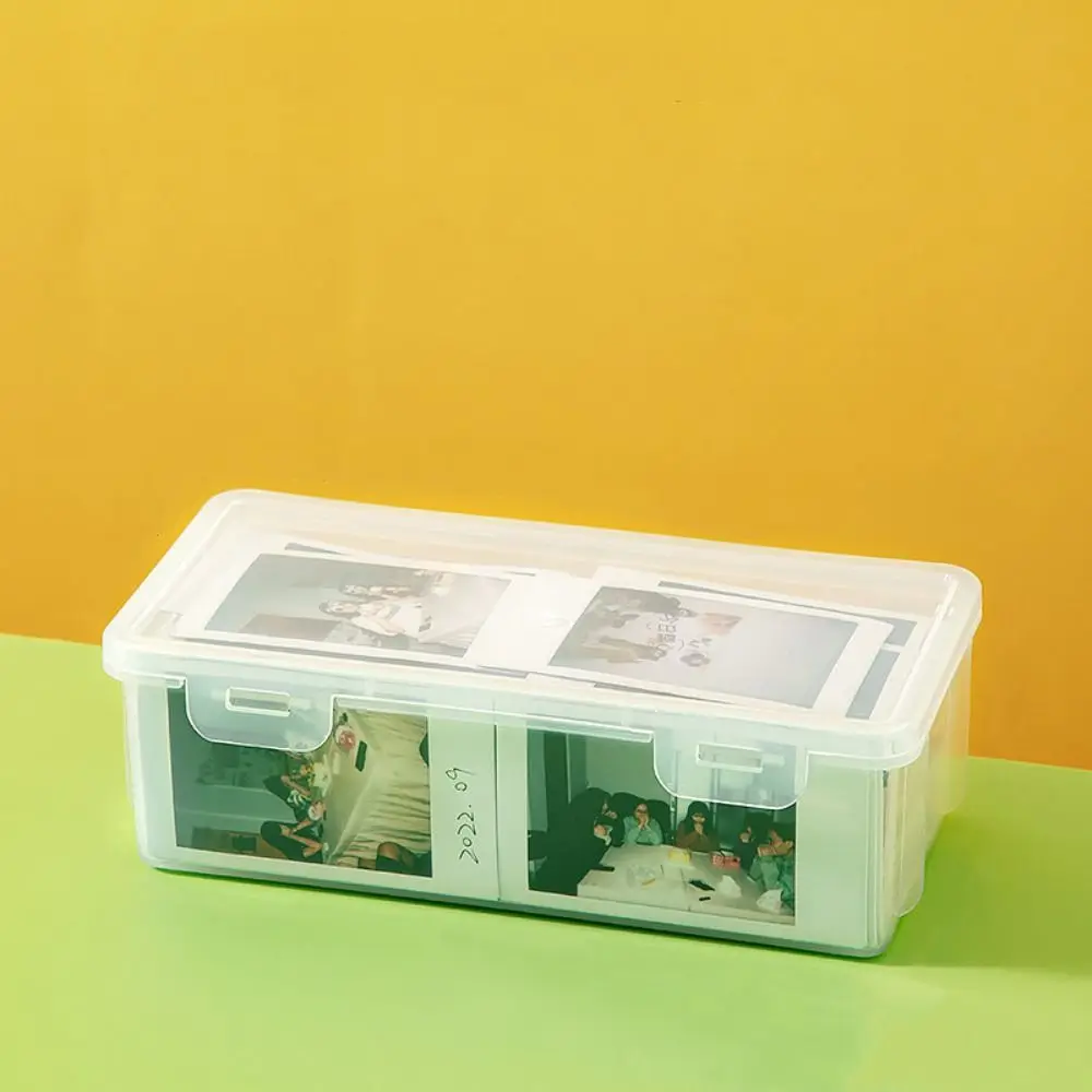 

Transparent Photo Card Holder Clear Container Dustproof Idol Photo Storage Box With Lid Plastic Card Collection Organizer