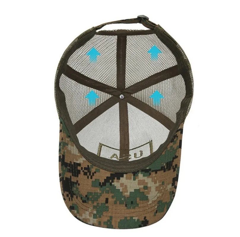 American Flag Camouflage Sticker Embroidered Baseball Cap Net Hat Men Outdoor Velcro Cap view 5