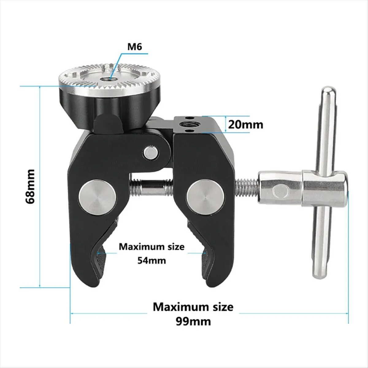 《Factory Direct》Multi-Purpose Super Crab Clamp with M6 Female Thread & 3/8In-16 Threaded Holes for Photography Tripod Leg Handra