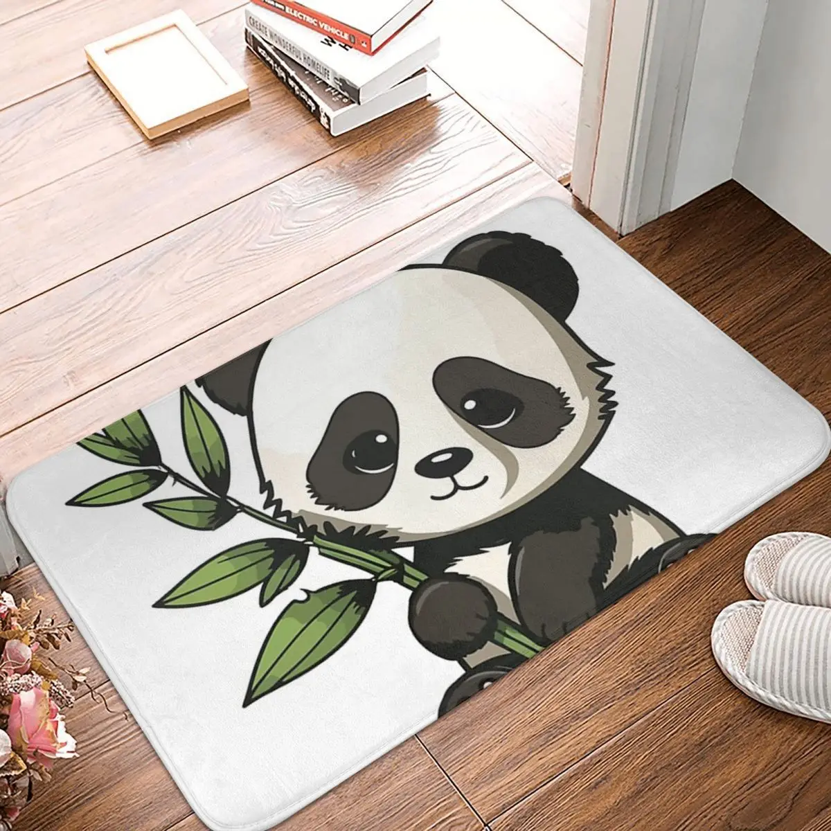 Sad Cute Panda Non-slip Doormat Living Room MatLovely little animals Balcony Carpet Welcome Rug Home Decorative