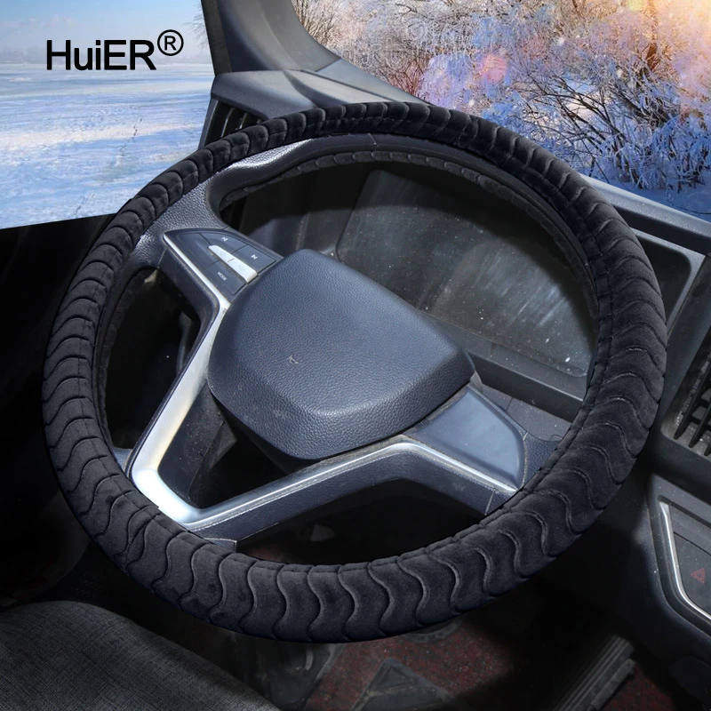 Warm Plush Truck Bus Lorry Auto Steering Wheel Cover 38 40 42 45 47 50 CM for SCANIA Volvo Benz MAN Renault DAF Isuzu Hino TATRA