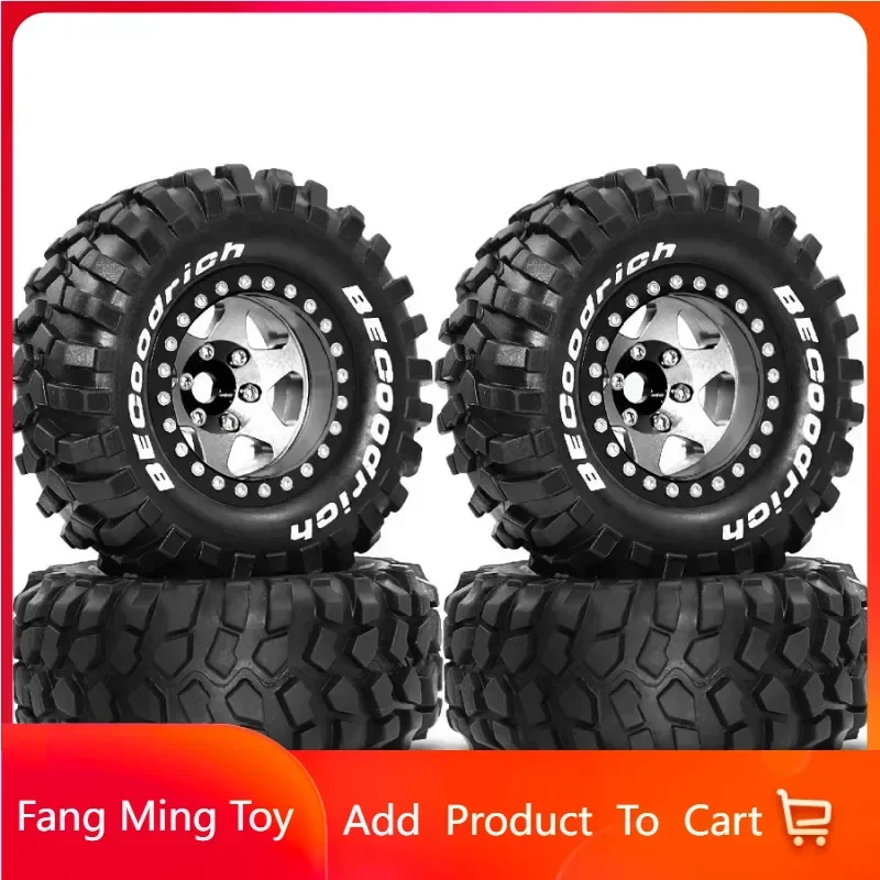 

4pcs 95mm Metal 1.9" Deep Dish Beadlock Wheel Rim Tire Set for 1/10 RC Crawler Car MJX H12Y R260